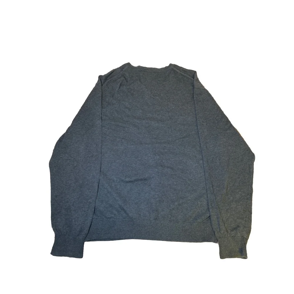 Jos A Bank Signature Collection‎ Mens Large Gray V-Neck Sweater 100% Pima Cotton